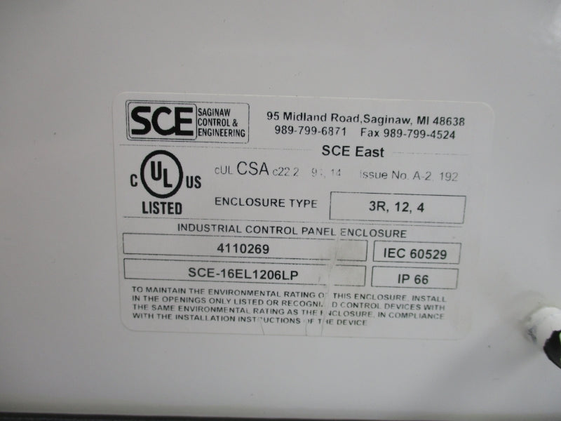 SAGINAW CONTROL SCE-16EL1206LP NSMP