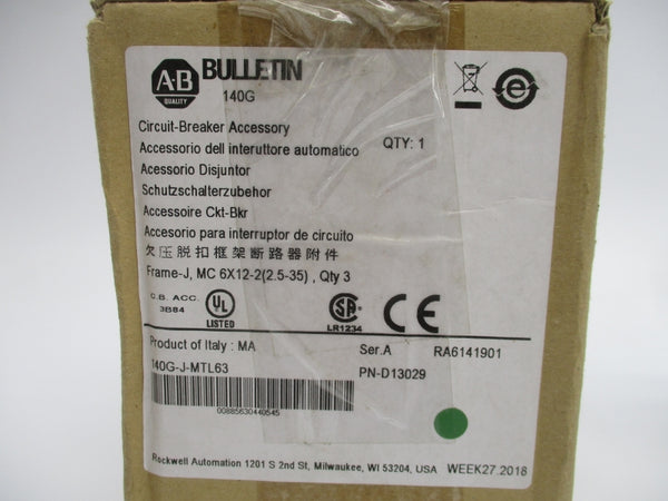 ALLEN BRADLEY 140G-J-MTL63 SER. A NSMP
