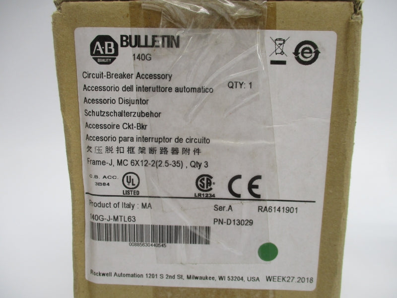 ALLEN BRADLEY 140G-J-MTL63 SER. A NSMP