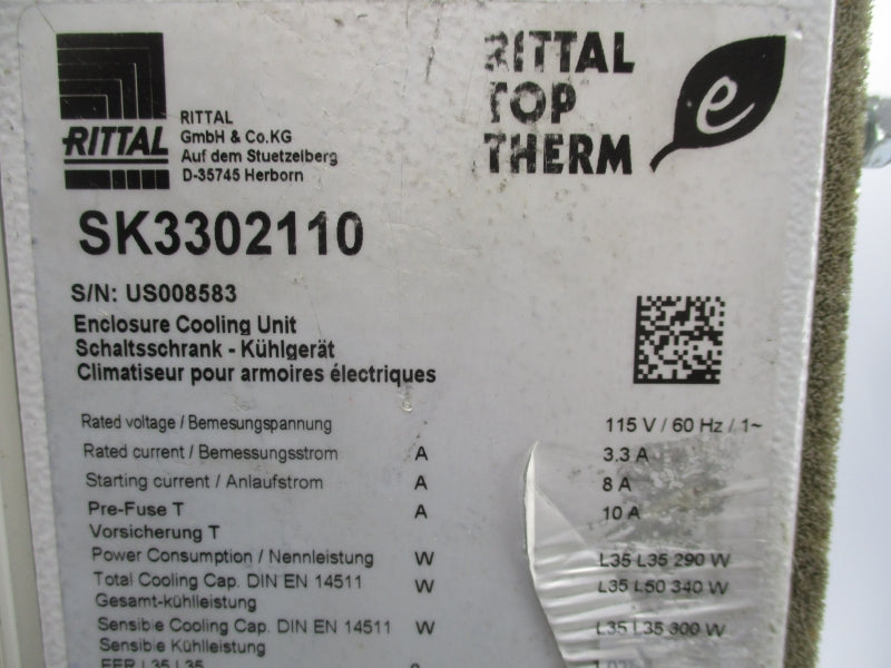 RITTAL SK3302110 115V 3.3A (AS PICTURED) NSNP