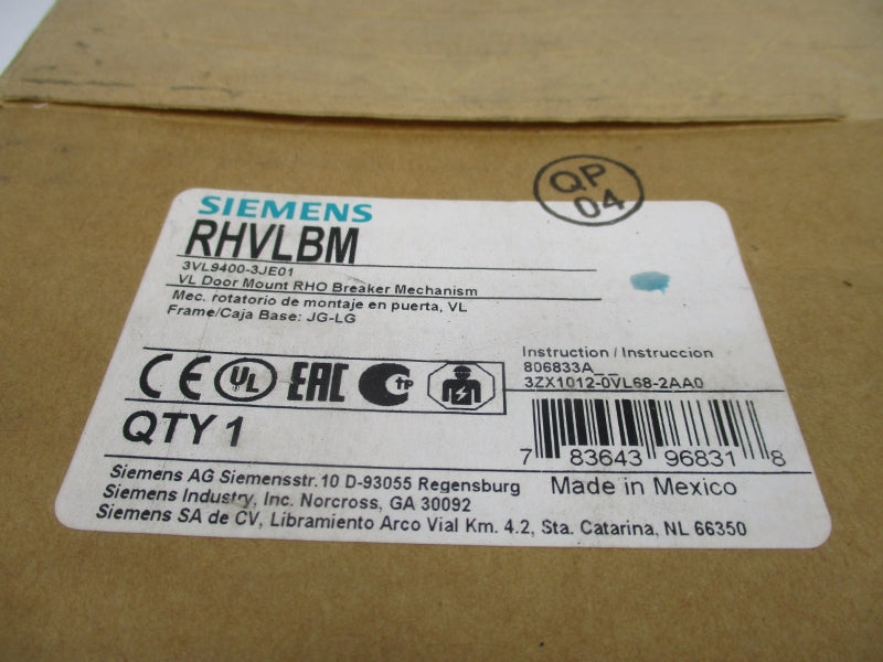 SIEMENS RHVLBM 3VL9400-3JE01 NSMP
