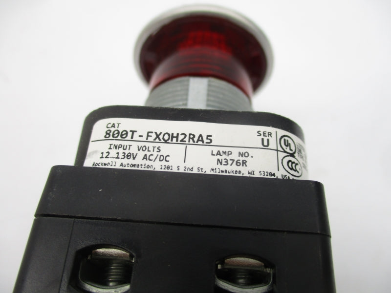 ALLEN BRADLEY 800T-FXQH2RA5 SER. U 12-130VAC/DC (WH) NSMP