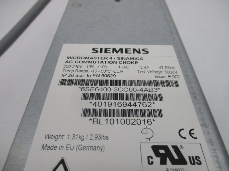 SIEMENS 6SE6400-3CC00-4AB3 200-240V 3.4A NSMP