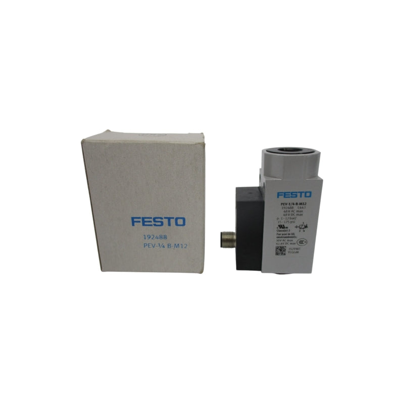 FESTO PEV-1/4-B-M12 192488 48VAC 15-175PSI NSMP