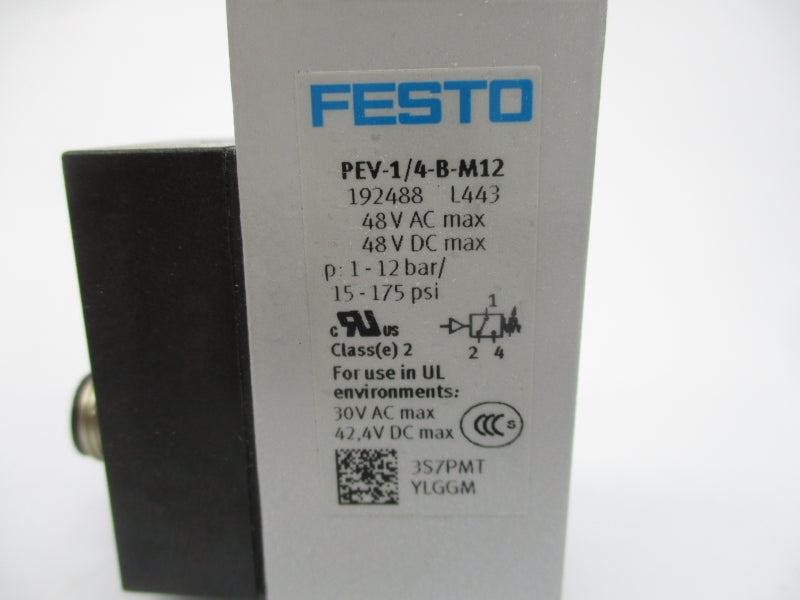 FESTO PEV-1/4-B-M12 192488 48VAC 15-175PSI NSMP