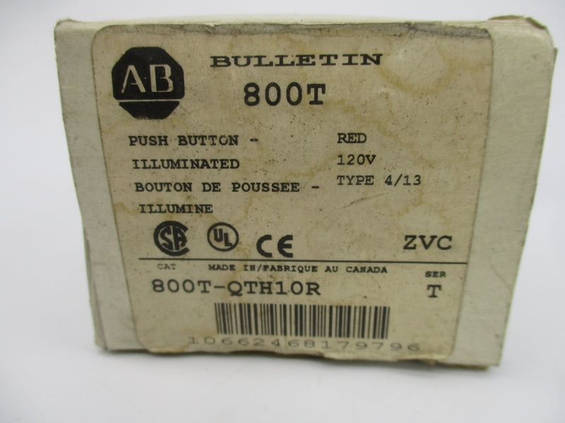 ALLEN BRADLEY 800T-QTH10R SER. T 120V (WH) NSMP