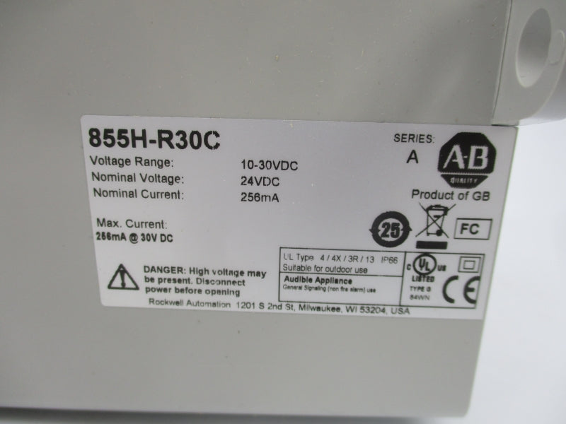 ALLEN BRADLEY 855H-R30C SER. A 10-30VDC NSMP