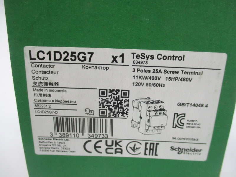 SCHNEIDER ELECTRIC LC1D25G7 120V NSMP