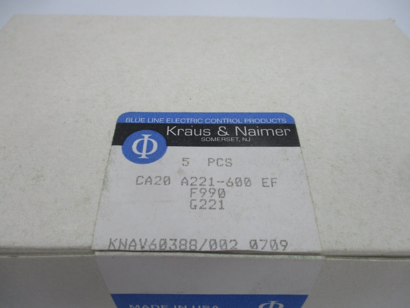 KRAUS & NAIMER CA20 A221-600 600V (PKG OF 5) NSMP