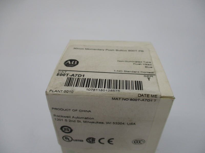 ALLEN BRADLEY 800T-A7D1 SER. T (WH) NSFS
