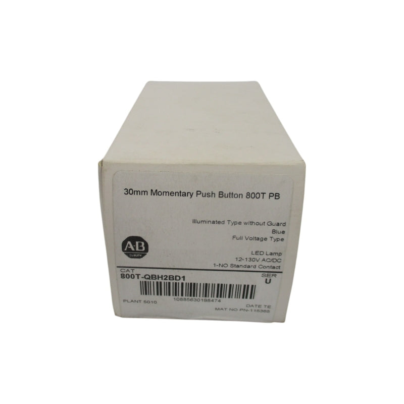 ALLEN BRADLEY 800T-QBH2BD1 SER. U 12-130VAC/DC (WH) NSFS