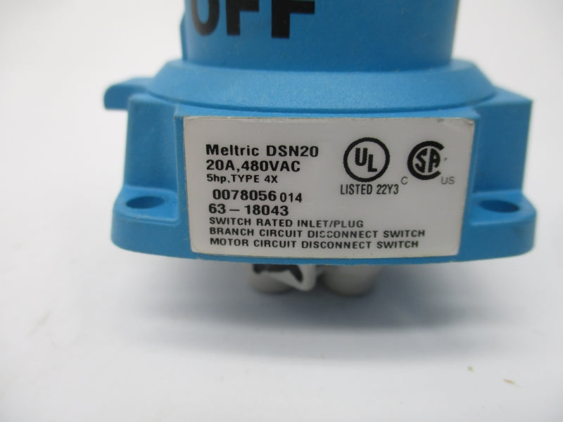 MELTRIC 63-18043 480VAC 20A UNMP