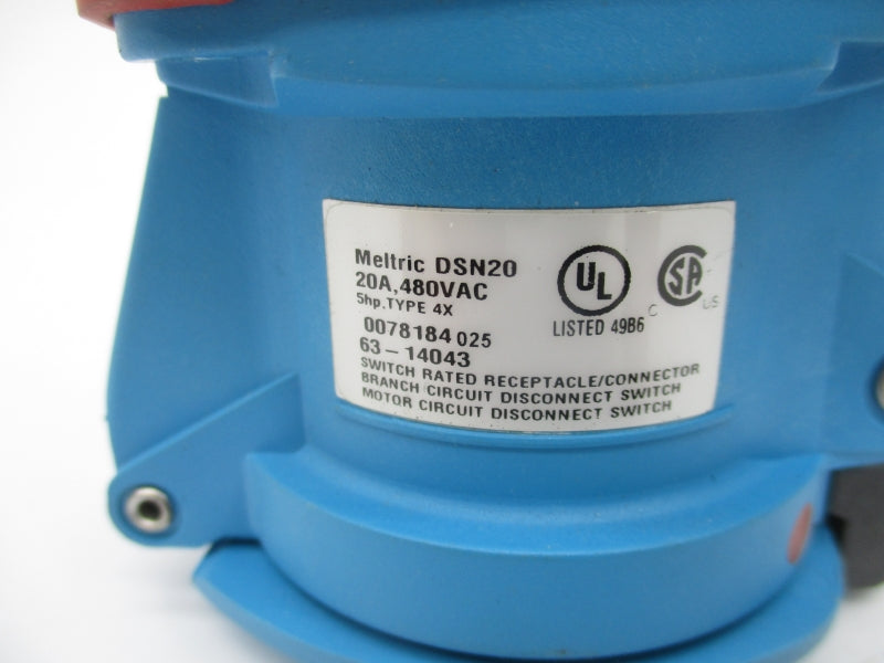 MELTRIC 63-14043 480VAC, 20A (AS PICTURED) NSNP