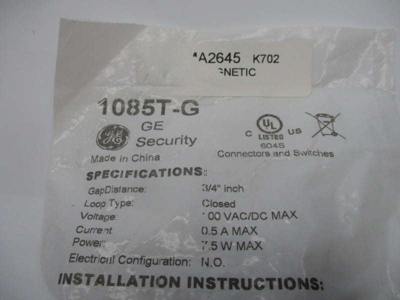 GENERAL ELECTRIC 1085T-G 100VAC/DC NSMP