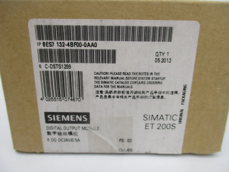SIEMENS 6ES7132-4BF00-0AA0 24VDC 0.5A NSMP