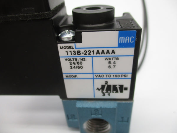 MAC 113B-221BA 24V 150PSI NSMP