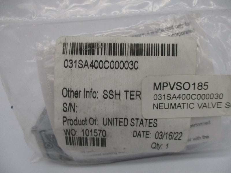 NUMATICS 031SA400C000030 120V 0.6A 150PSI NSMP