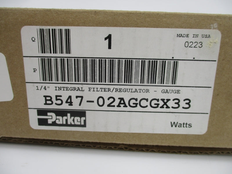PARKER B547-02AGCGX33 150PSI 1/4" NSMP