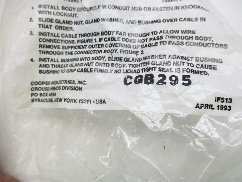 CROUSE HINDS CGB295 NSMP