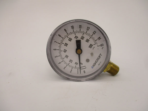 ASHCROFT 25W1005H02L 15#-AGG 0-15PSI 2-1/2" NSMP