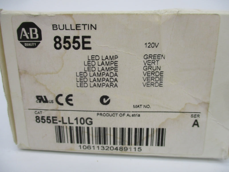 ALLEN BRADLEY 855E-LL10G SER. A 120VAC (WH) NSMP