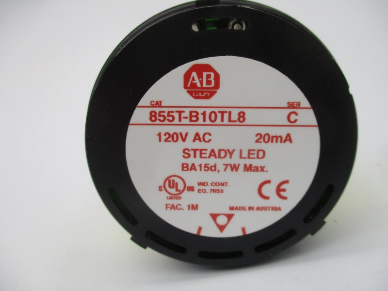 ALLEN BRADLEY 855T-B10TL8 SER. C 120V (WH) NSMP