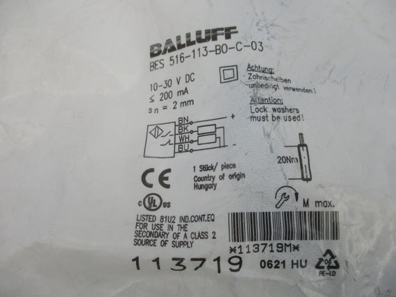 BALLUFF BES 516-113-B0-C-03 10-30VDC NSMP
