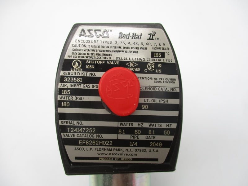 ASCO EF8262H022 110/120V 180-185PSI 1/4" NSMP