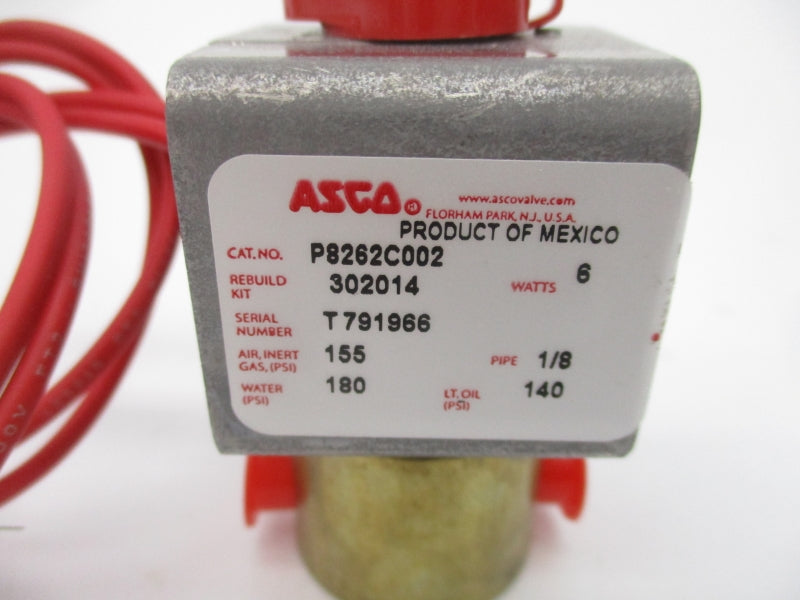 ASCO P8262C002 110/120V 180PSI 1/8" NSNP