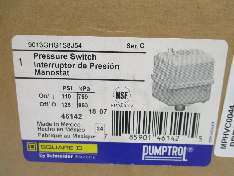 SQUARE D 9013GHG1S8J54 SER. C 460/575V 110/125PSI NSMP