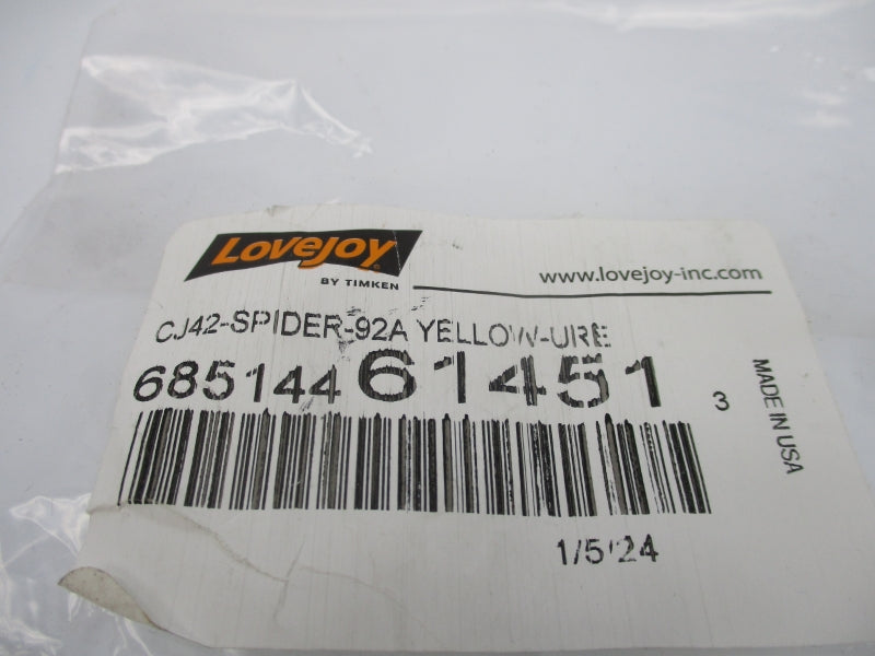 LOVEJOY CJ42-SPIDER-92A YELLOW NSMP