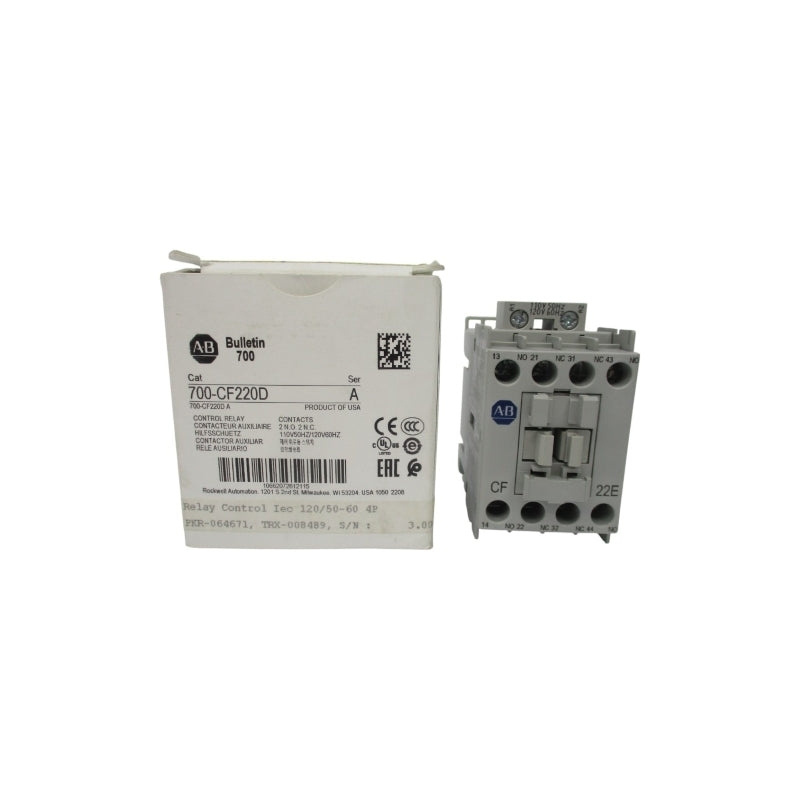 ALLEN BRADLEY 700-CF220D SER. A 110/120V 20A (WH) NSMP