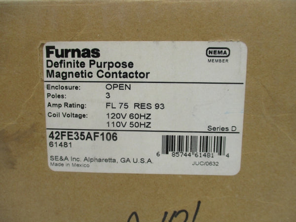 FURNAS 42FE35AF106 SER. D 110/120V 75A NSMP