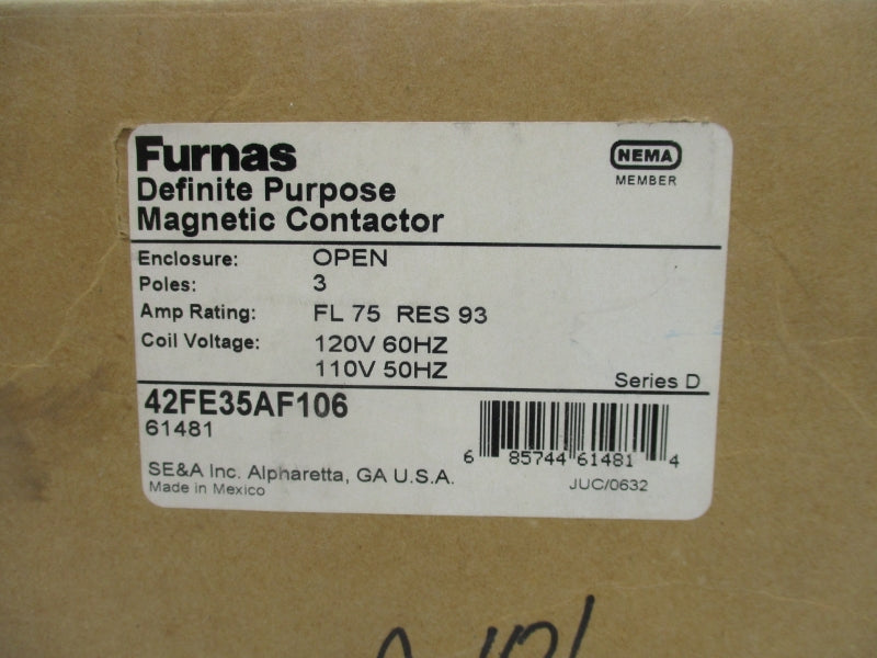 FURNAS 42FE35AF106 SER. D 110/120V 75A NSMP