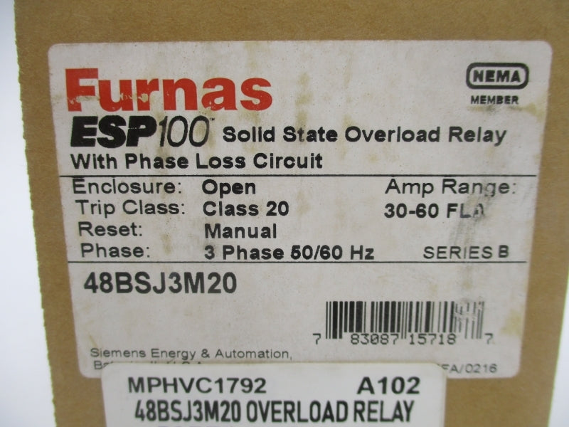 SIEMENS 48BSJ3M20 SER. B 30-60A NSMP