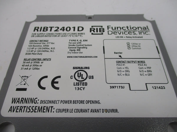 FUNCTIONAL DEVICES RIBT2401D 120VAC NSMP