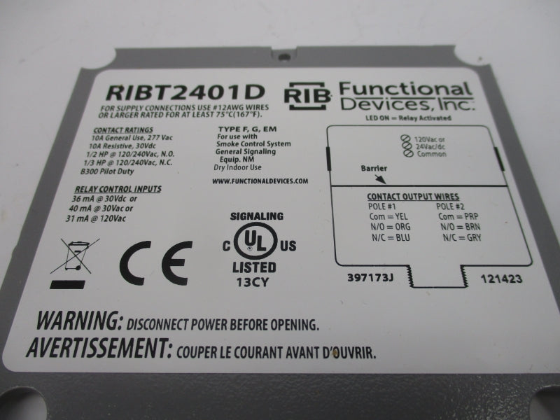 FUNCTIONAL DEVICES RIBT2401D 120VAC NSMP