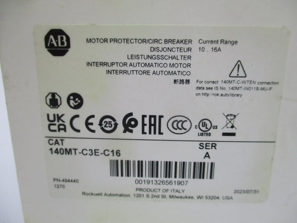 ALLEN BRADLEY 140MT-C3E-C16 SER. A 10-16A (WH) NSMP