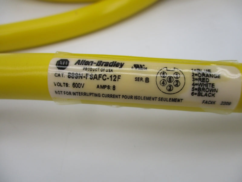 ALLEN BRADLEY 889N-F6AFC-12F SER. B 600V 8A 12' NSMP