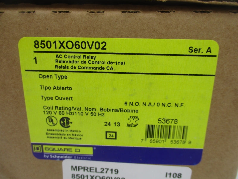 SQUARE D 8501XO60V02 SER. A 110/120V 20A NSMP