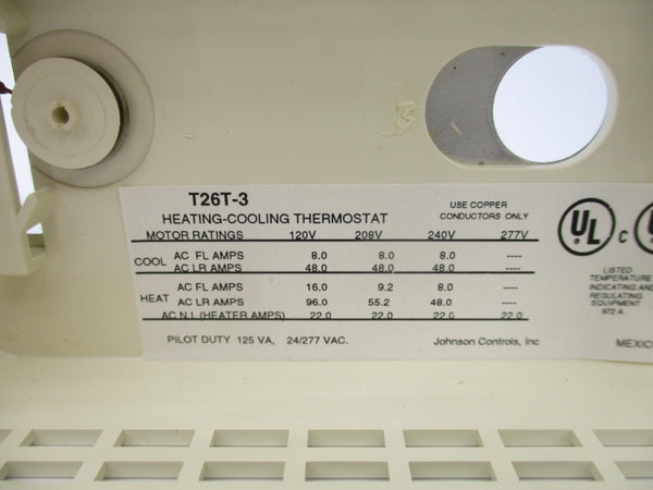 JOHNSON CONTROLS T26T-3E 240V 8A 40-90'F (AS PICTURED) NSMP