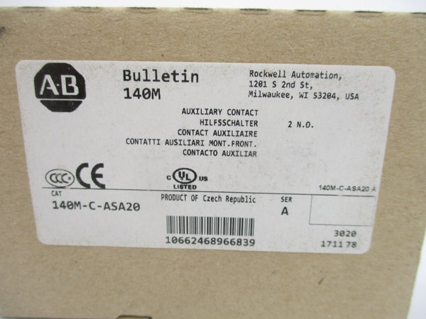 ALLEN BRADLEY 140M-C-ASA20 SER. A 600V 5A (BR/WH) NSMP