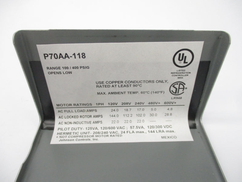 JOHNSON CONTROLS P70AA-118C 100-400PSI NSMP