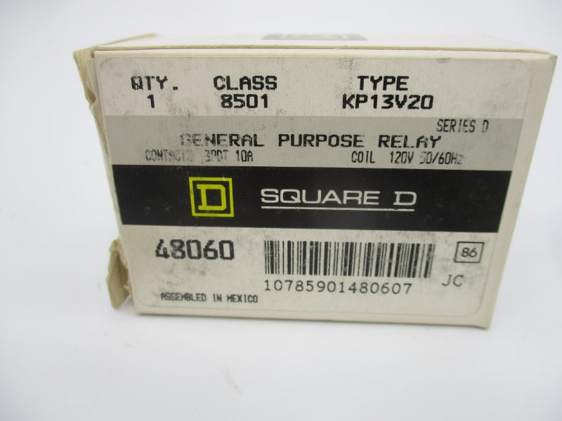 SQUARE D 8501KP13V20 SER. D 120V 10A NSMP
