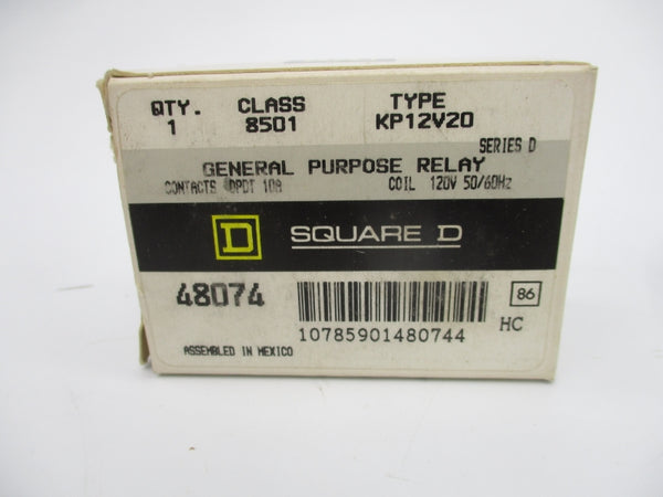 SQUARE D 8501KP12V20 SER. D 120V 10A NSMP