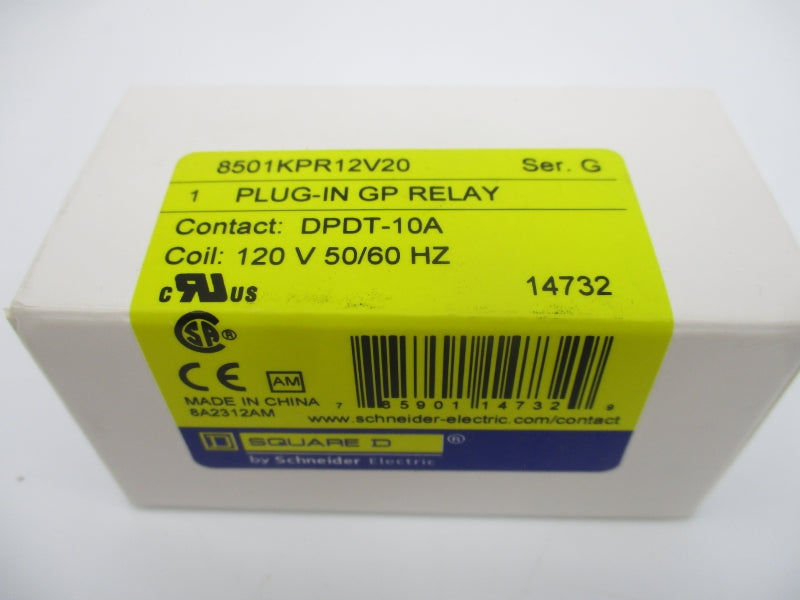 SQUARE D 8501KPR12V20 SER. G 120V 10A NSMP
