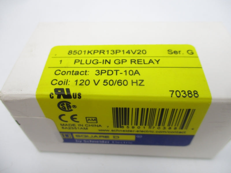 SQUARE D 8501KPR13P14V20 SER. G 120V 10A NSMP
