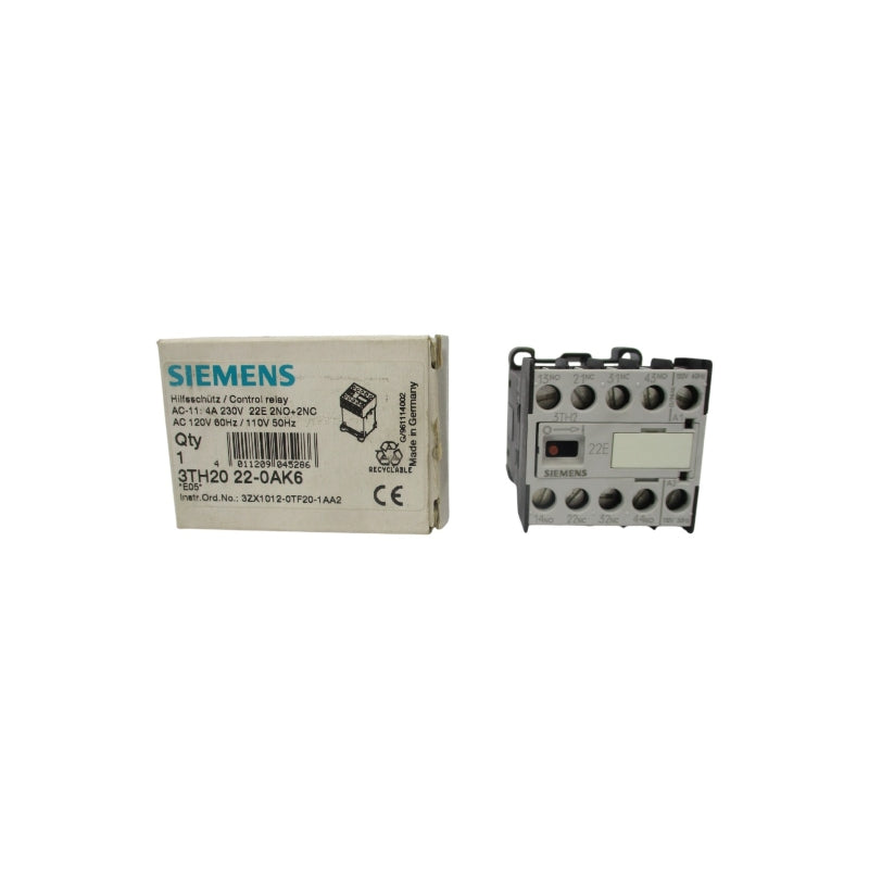 SIEMENS 3TH2022-0AK6 110/120VAC 4A NSMP