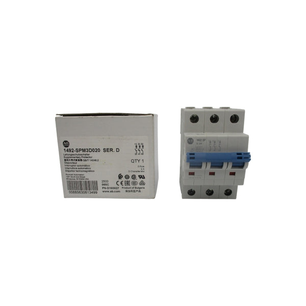ALLEN BRADLEY 1492-SPM3D020 SER. D 440VAC 2A NSMP