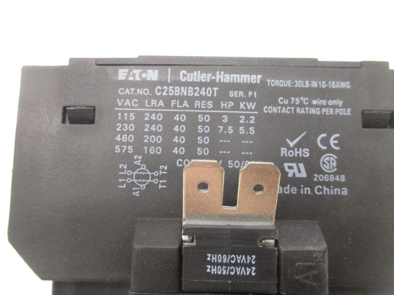 EATON C25BNB240T SER. F1 24VAC NSMP